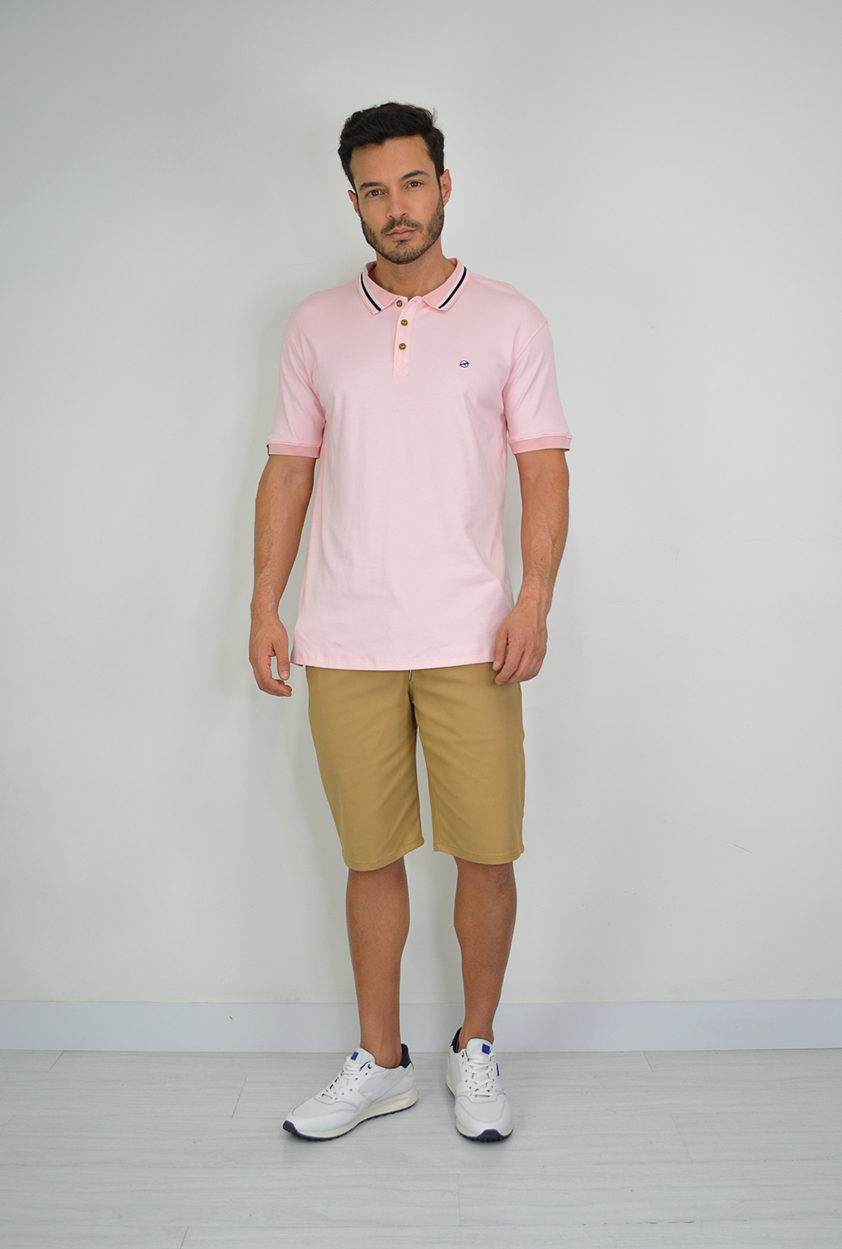 Camiseta Rosada  Tipo Polo Para Hombre DMM05