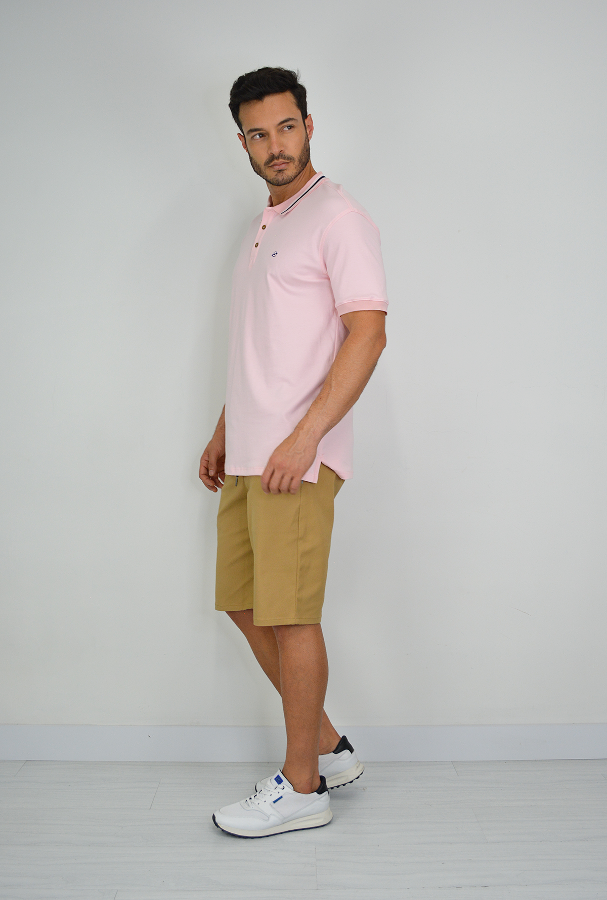 Camiseta Rosada  Tipo Polo Para Hombre DMM05