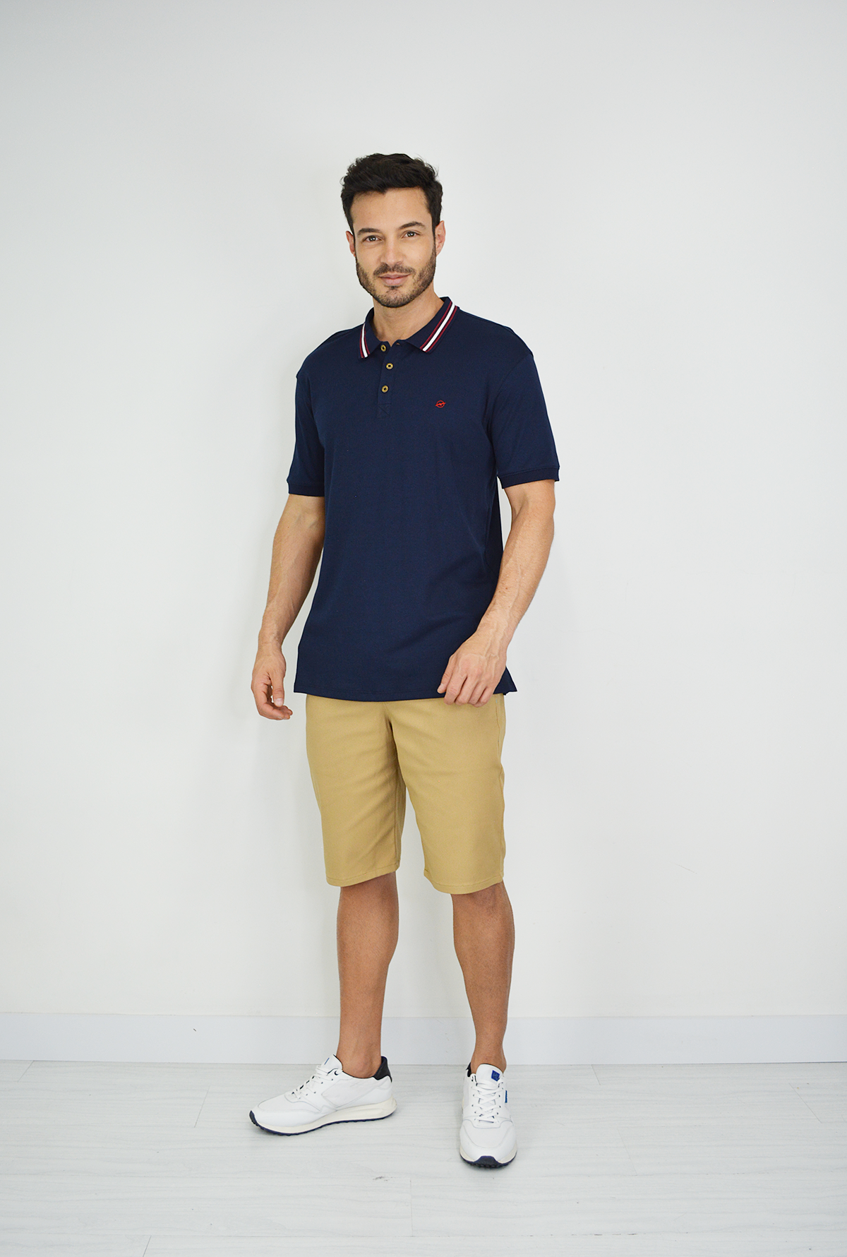Camiseta Azul Tipo Polo Para Hombre DMM05