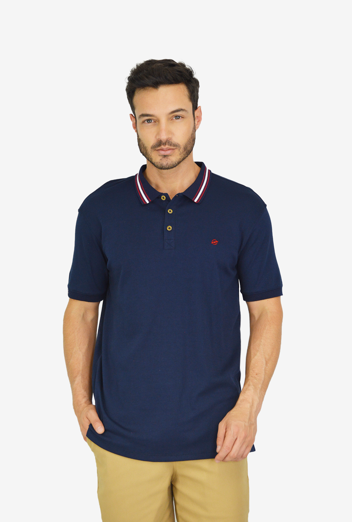 Camiseta Azul Tipo Polo Para Hombre DMM05