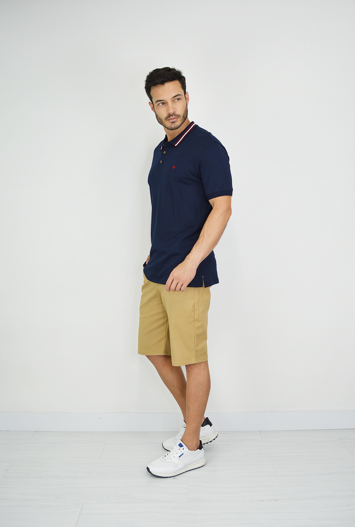 Camiseta Azul Tipo Polo Para Hombre DMM05