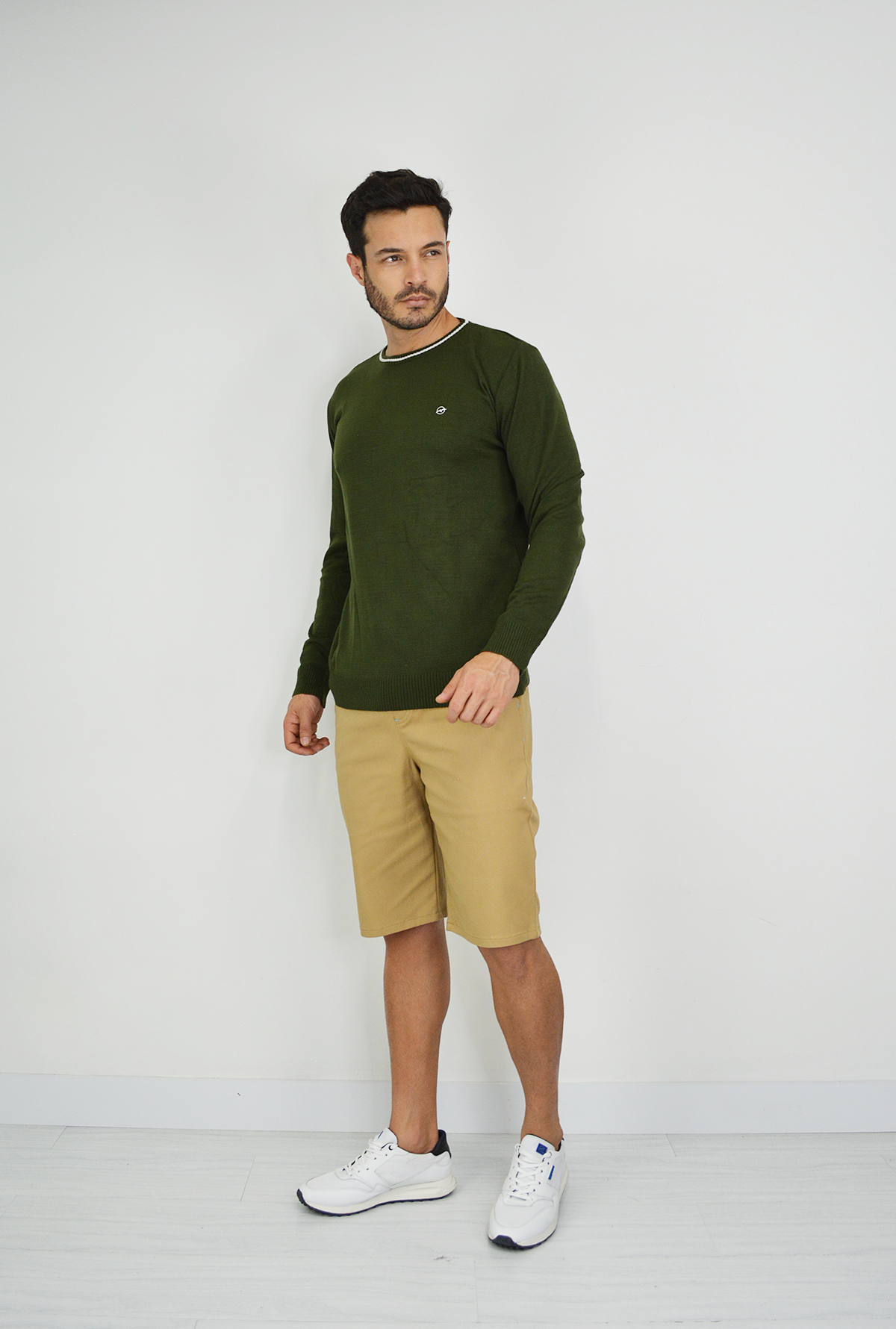 Sweater Tejido Verde Militar para Hombre DMST01