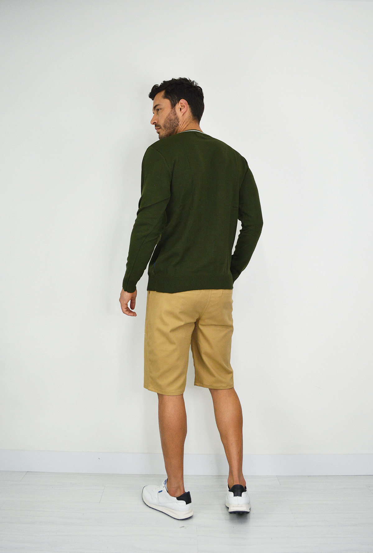 Sweater Tejido Verde Militar para Hombre DMST01