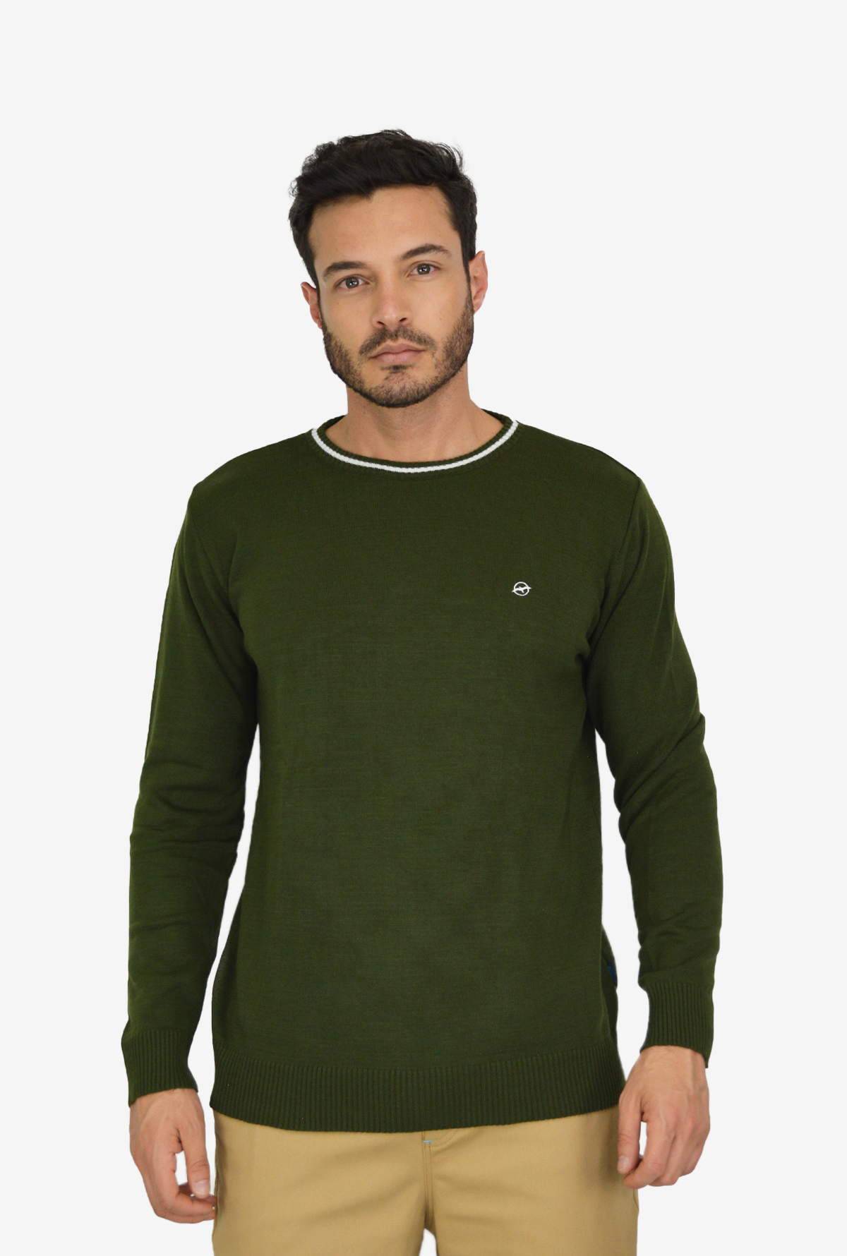 Sweater Tejido Verde Militar para Hombre DMST01