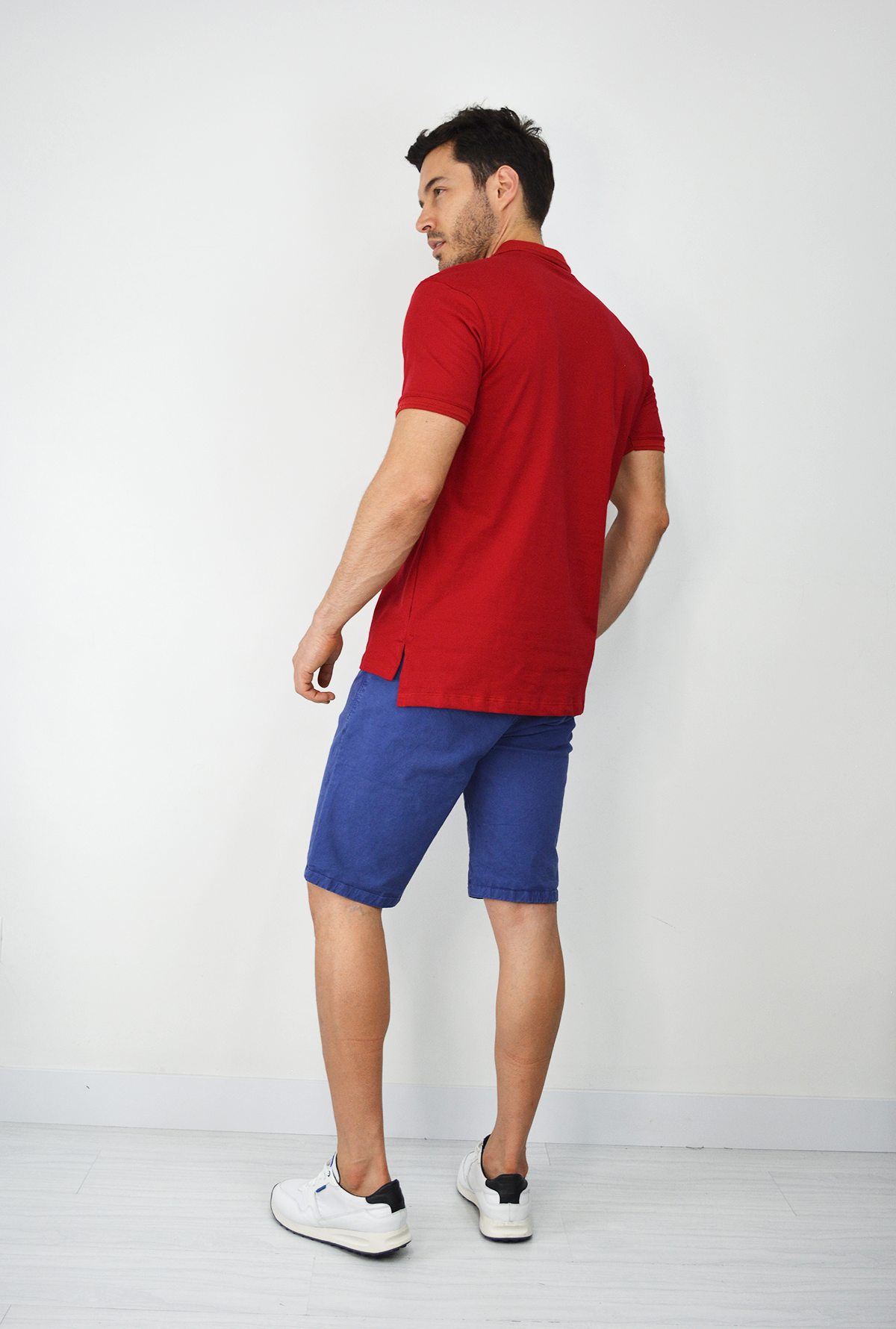 Camiseta Tipo Polo Para Hombre Roja CPB06