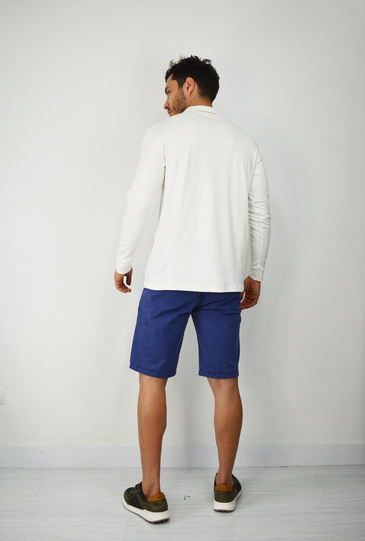 Polo Manga Larga Para Hombre Marfil CPL3039