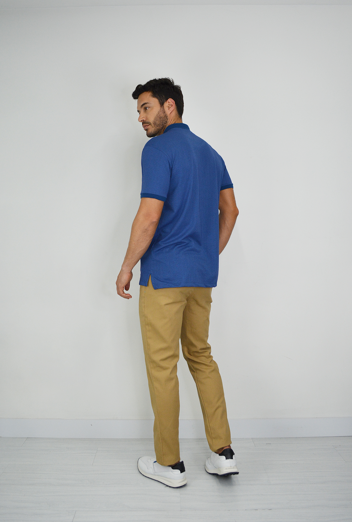 Camiseta de Hombre Tipo Polo con Tejido brasileño Azul Para Hombre CP025