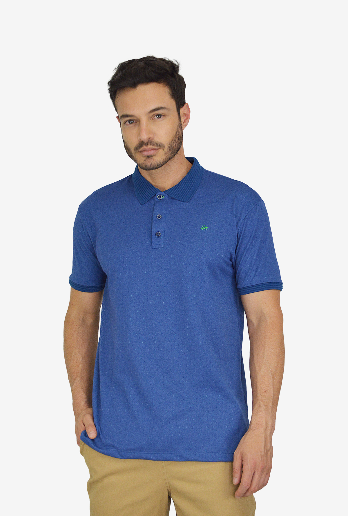 Camiseta de Hombre Tipo Polo con Tejido brasileño Azul Para Hombre CP025