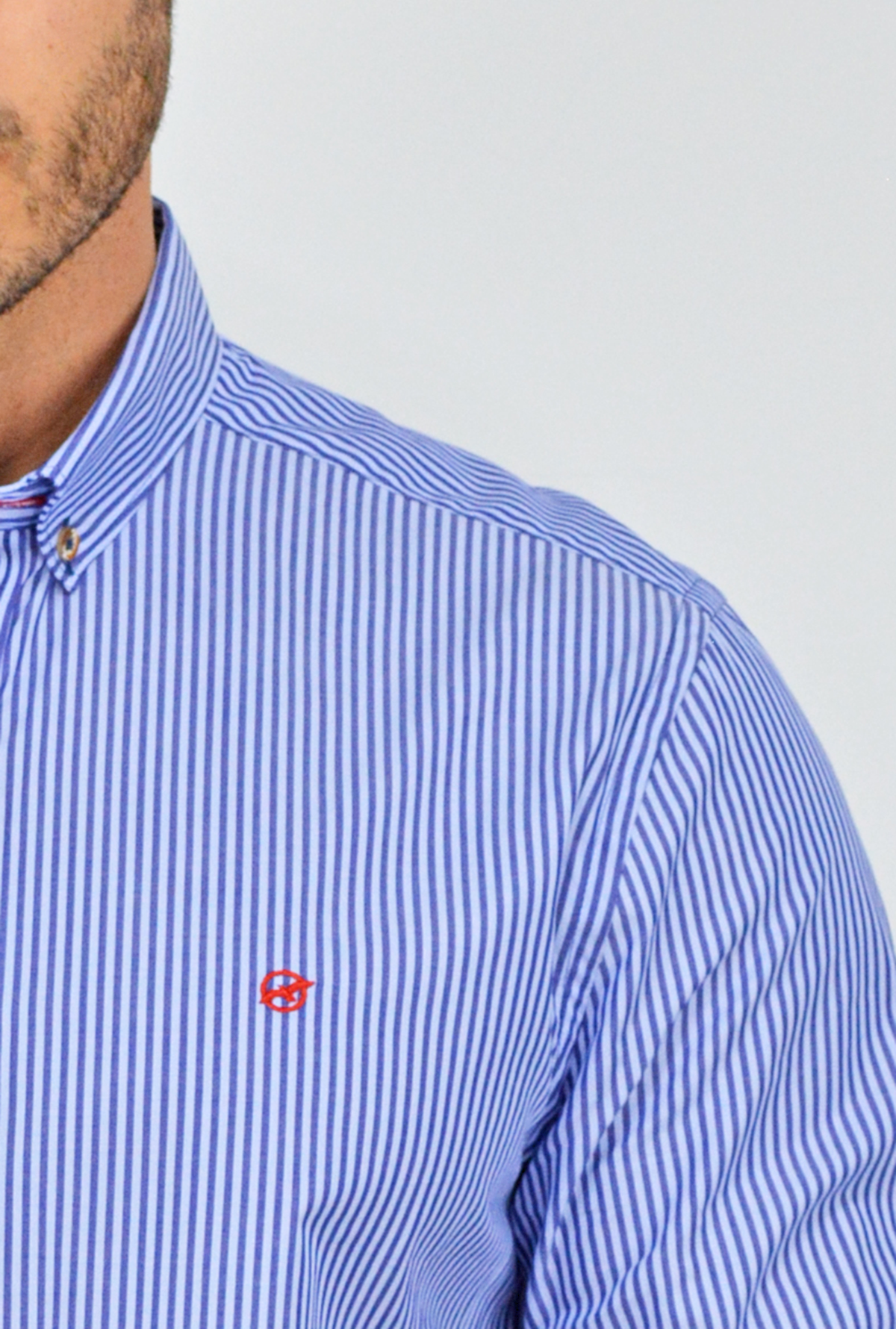 Camisa manga larga a rayas para hombre DMCML17
