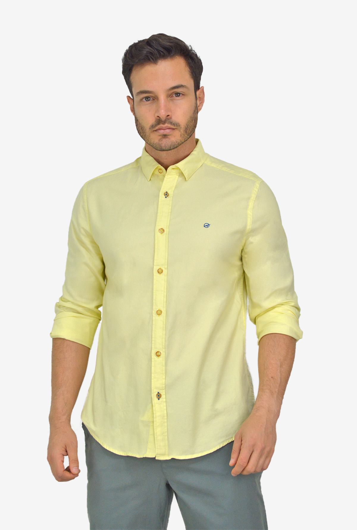 Camisa Amarilla manga larga oxford CML3054